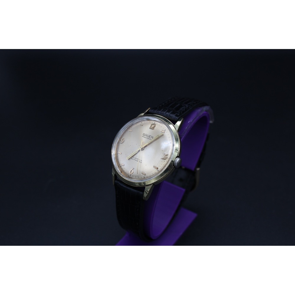 Vintage Gruen Precision 17 Jewel Autowind Swiss Automatic 35mm Runs Well